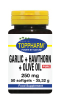 Garlic + hawthorn + olive oil pure 250 mg